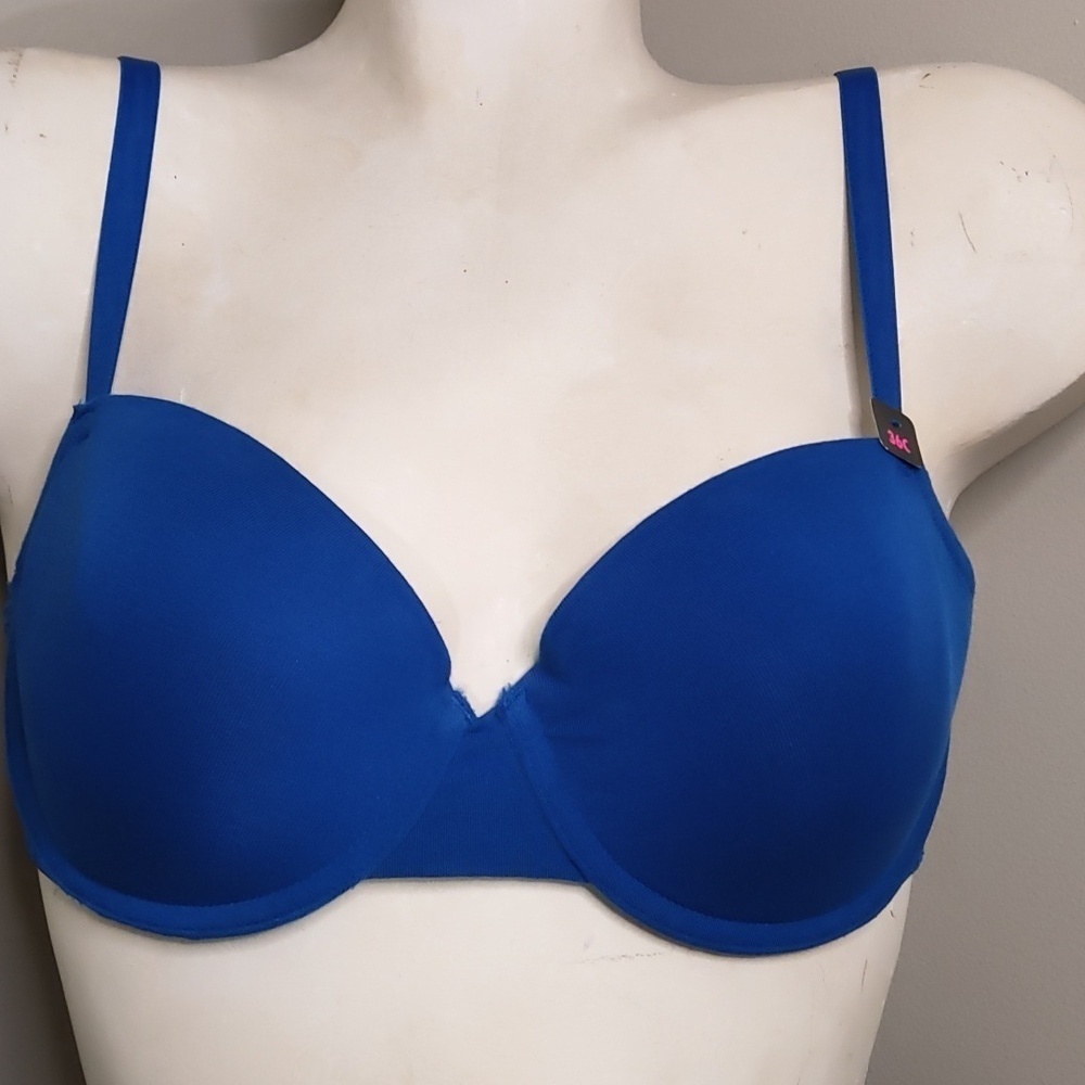 La Senza Remix Cotton Lightly Lined Demi Bra Oceanic Blue 36C NEW